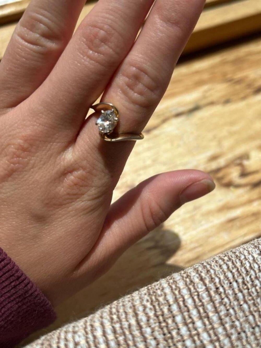 Gold Plated Statement Ring Multi-Tone Accent Costume Jewelry
